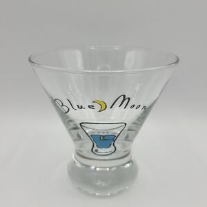 Pottery Barn Stemless Martini Glass Blue Moon Cocktail Glass